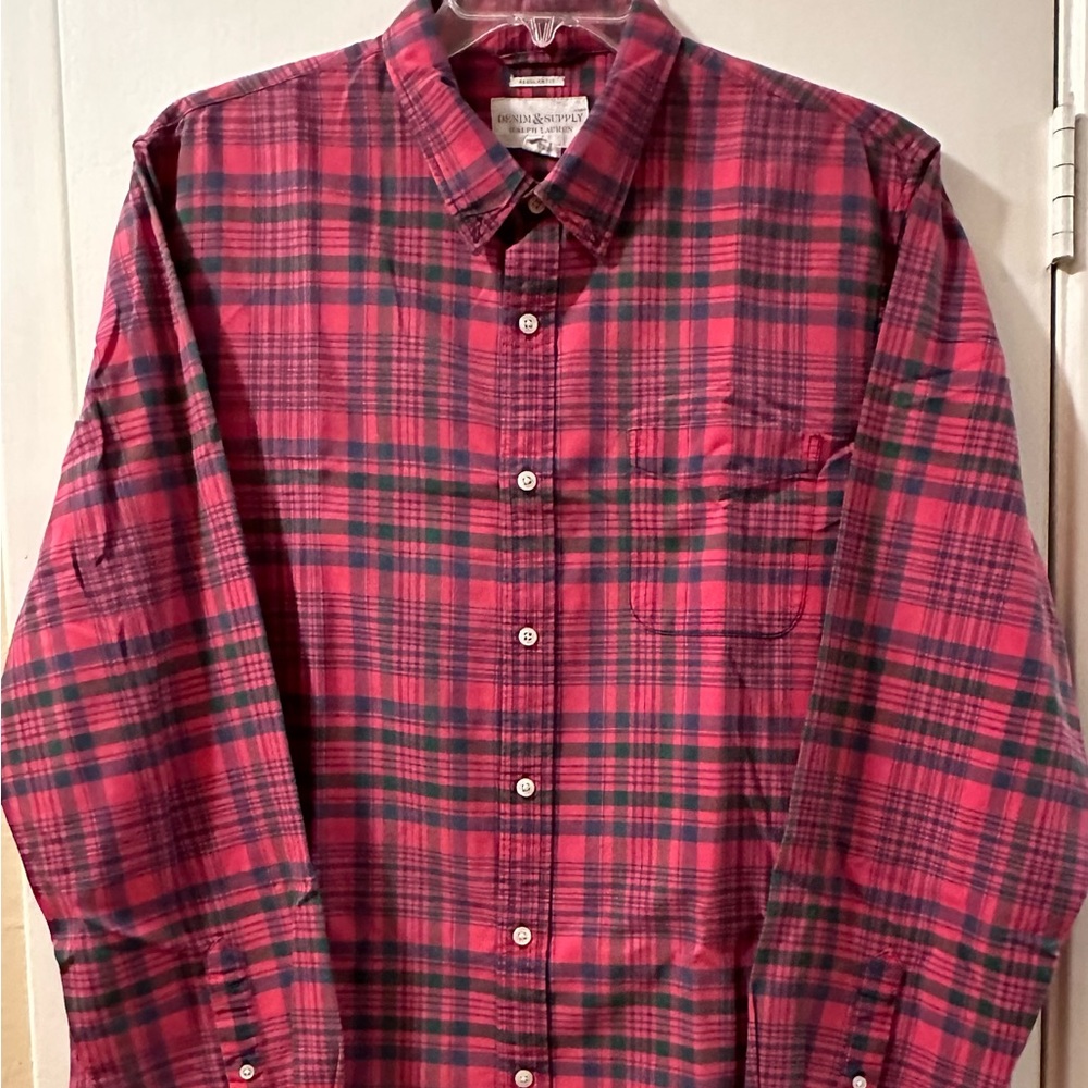 Used Denim & Supply Ralph Lauren Casual Long Sleeve Button Up Red Plaid XXL